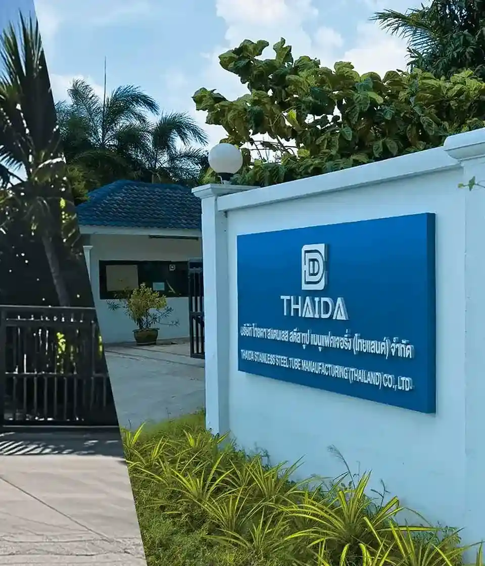 Thaida Stainless Steel Tube Manufacturing (Thailand) sign at the company entrance