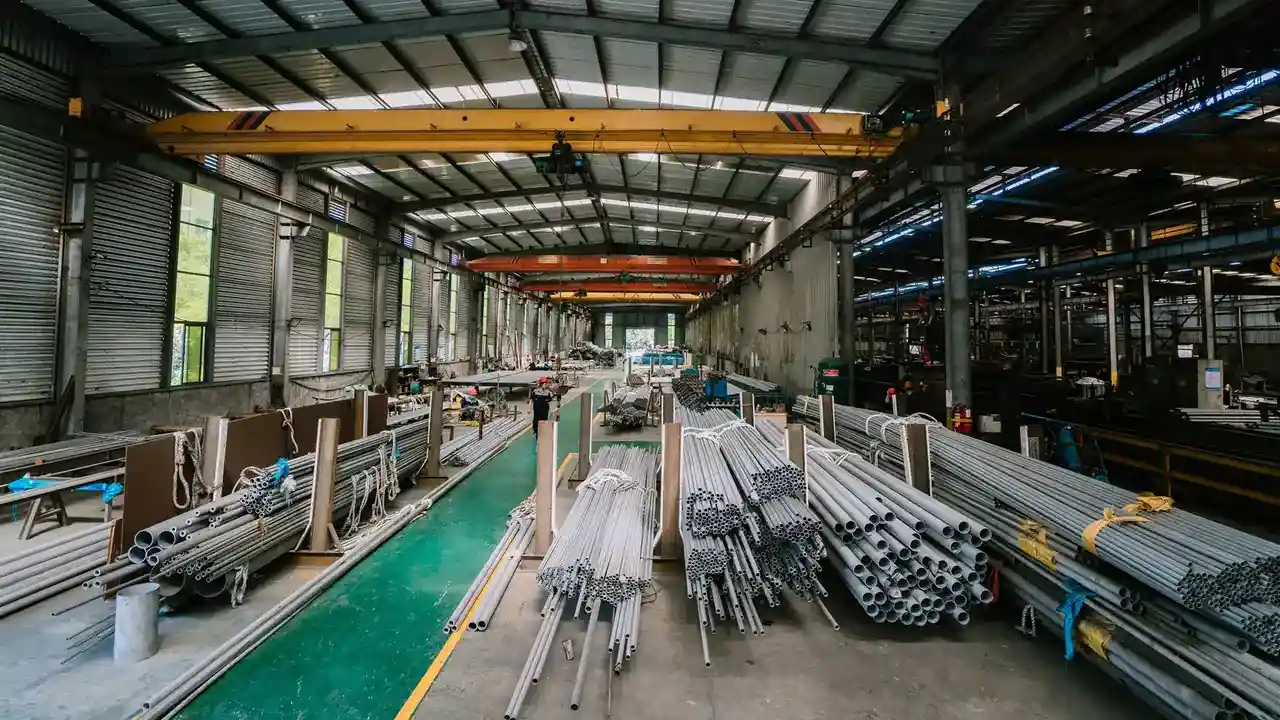 Ready stock of seamless tubes on the Thaida mill floor